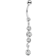 将图片加载到图库查看器，16G Solid 14K White Gold Scroll Delight Cubic Zirconia Belly Ring
