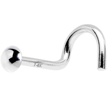 将图片加载到图库查看器，Solid 14K White Gold DOME Nose Ring
