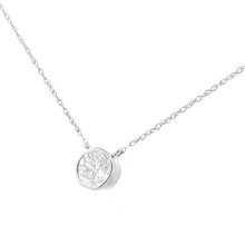 Load image into Gallery viewer, .925 Sterling Silver 1/10 Cttw Round-Cut Diamond Bezel 18" Pendant Necklace (J-K Color, I1-I2 Clarity)
