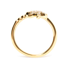 将图片加载到图库查看器，10K Yellow Gold 1/10 Cttw Diamond  Palm Tree Statement Ring (H-I Color, I1-I2 Clarity) - Ring Size 7
