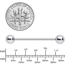 Load image into Gallery viewer, 14G STEEL BARBELL Ring 1 inch 6mm
