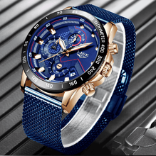 Load image into Gallery viewer, Men's Sports Waterproof Watch With  Stainless Steel Bracelet Unique Design Perfect Gift For Your Man

