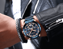 Load image into Gallery viewer, Men's Sports  Waterproof Stainless Steel Watch With Chronometers And Special Date Display Unique Design Perfect Gift
