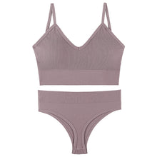 Load image into Gallery viewer, Women Seamless Bra Top Fitness Swimwear Push Up Exercise Bikini For Women 2 Pieces Ribbed Seamless Yoga Bikini Sets Sports Bra And Underwear Set 2 Piece High Waist Summer Bikini
