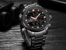 Load image into Gallery viewer, Mens Wrist Watch, Waterproof Analog Digital Watches Multifunction Stainless Steel Business Watches For Man Perfect Gift
