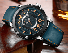 Load image into Gallery viewer, Men's Waterproof  Sport Watch With Leather  Belts  And Large Numbers Details Unique Design Perfect Gift
