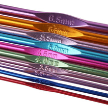 Load image into Gallery viewer, 22-Piece: Aluminum Multi-Color Crochet Hook Needles
