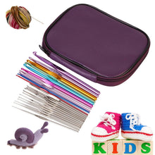Load image into Gallery viewer, 22-Piece: Aluminum Multi-Color Crochet Hook Needles
