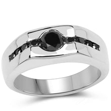 Load image into Gallery viewer, 0.74 Carat Genuine Black Diamond .925 Sterling Silver Ring
