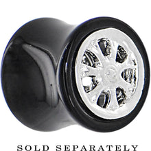 Load image into Gallery viewer, Black Acrylic No. 2 WHEEL FRAME Saddle Plug 00G to 20mm
