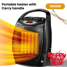 Load image into Gallery viewer, 1500W Portable Ceramic Space Heater with Thermostat &amp; Safety Protection with Carry Handle
