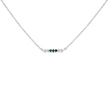 Load image into Gallery viewer, Sterling Silver 1/5 Cttw White and Blue Diamond 6 Stone Bar Necklace
