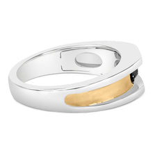 Load image into Gallery viewer, Men's 14K Yellow Gold Plated Sterling Silver 1/2 Cttw Black Diamond Band Ring
