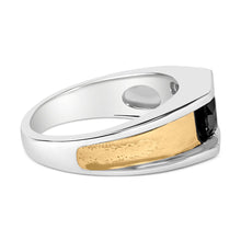 Load image into Gallery viewer, Men's 14K Yellow Gold Plated Sterling Silver 1.0 Cttw Round Black Diamond Band Ring
