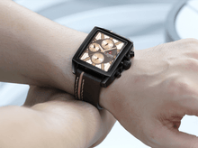 Load image into Gallery viewer, Men's Waterproof Watch With Leather Belt And Chronometers  Retro Style Unique Shape Excellent Gift
