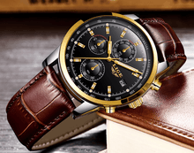 Load image into Gallery viewer, Men's  Waterproof Watch With Chronometers Date Display And Fluorescent Pointers Excellent Look Perfect Gift
