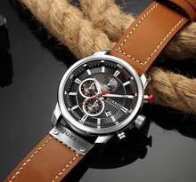 Load image into Gallery viewer, Men's Waterproof Elegant Sport Watch With Chronometers Day View, Leather  Belts And Hardlex Scratch Resistant Glass Perfect Gift For Him
