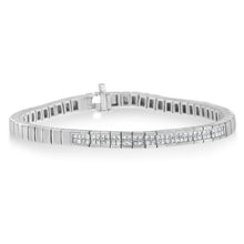 Load image into Gallery viewer, 14K White Gold Princess Cut Diamond Bracelet (1.00 cttw, H-I Color, SI1-SI2 Clarity)
