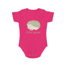 Load image into Gallery viewer, Hedgehog Short Sleeve Baby Bodysuit 'Little Sprout' Organic Cotton Gift for New Parents
