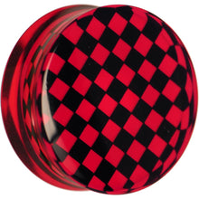Load image into Gallery viewer, Red and Black Checker Inlayed Saddle Plug 2G to 30mm
