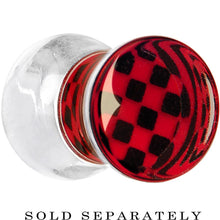 Load image into Gallery viewer, Red and Black Checker Inlayed Saddle Plug 2G to 30mm
