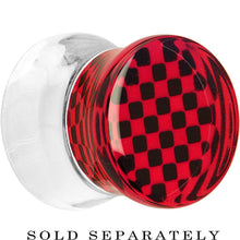 Load image into Gallery viewer, Red and Black Checker Inlayed Saddle Plug 2G to 30mm
