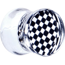 将图片加载到图库查看器，Black and White Checker Inlayed Saddle Plug 2G to 20mm
