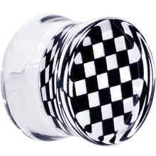 将图片加载到图库查看器，Black and White Checker Inlayed Saddle Plug 2G to 20mm
