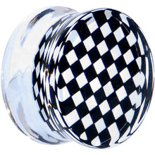 将图片加载到图库查看器，Black and White Checker Inlayed Saddle Plug 2G to 20mm
