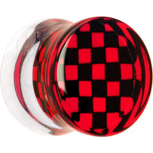 Load image into Gallery viewer, Red and Black Checker Inlayed Saddle Plug 2G to 30mm
