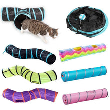 将图片加载到图库查看器，2/3/4/5 Holes Pet Cat Tunnel Toys Foldable Pet Cat Kitty Training Interactive Fun Toy For Cats Rabbit Animal Play Tunnel Tube For Cats Tunnels for Indoor Cats Cat Tube Collapsible 3 Way Pet Tunnel Great Toy for Cats
