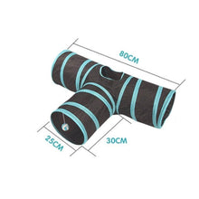 将图片加载到图库查看器，2/3/4/5 Holes Pet Cat Tunnel Toys Foldable Pet Cat Kitty Training Interactive Fun Toy For Cats Rabbit Animal Play Tunnel Tube For Cats Tunnels for Indoor Cats Cat Tube Collapsible 3 Way Pet Tunnel Great Toy for Cats
