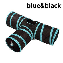 将图片加载到图库查看器，2/3/4/5 Holes Pet Cat Tunnel Toys Foldable Pet Cat Kitty Training Interactive Fun Toy For Cats Rabbit Animal Play Tunnel Tube For Cats Tunnels for Indoor Cats Cat Tube Collapsible 3 Way Pet Tunnel Great Toy for Cats
