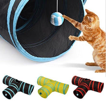 将图片加载到图库查看器，2/3/4/5 Holes Pet Cat Tunnel Toys Foldable Pet Cat Kitty Training Interactive Fun Toy For Cats Rabbit Animal Play Tunnel Tube For Cats Tunnels for Indoor Cats Cat Tube Collapsible 3 Way Pet Tunnel Great Toy for Cats
