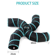 将图片加载到图库查看器，2/3/4/5 Holes Pet Cat Tunnel Toys Foldable Pet Cat Kitty Training Interactive Fun Toy For Cats Rabbit Animal Play Tunnel Tube For Cats Tunnels for Indoor Cats Cat Tube Collapsible 3 Way Pet Tunnel Great Toy for Cats
