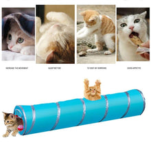 将图片加载到图库查看器，2/3/4/5 Holes Pet Cat Tunnel Toys Foldable Pet Cat Kitty Training Interactive Fun Toy For Cats Rabbit Animal Play Tunnel Tube For Cats Tunnels for Indoor Cats Cat Tube Collapsible 3 Way Pet Tunnel Great Toy for Cats
