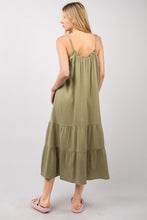 Load image into Gallery viewer, Ruffled A-Line Midi Cami Dress – Ruffled Midi Dress, A-Line Cami Dress, Feminine Ruffled Dress, Summer Cami Dress, Comfy Cotton Dress, Sleeveless Midi Dress, Breezy Casual Dress

