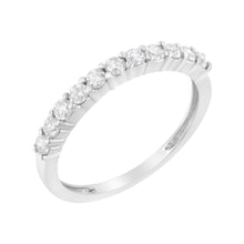 Load image into Gallery viewer, IGI Certified 1/2 Cttw Diamond 10K White Gold Prong Set Fluted Band Style Ring (I-J Color, I2-I3 Clarity) - Size 7
