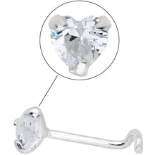 Load image into Gallery viewer, Sterling Silver 925 Clear CZ Heart Nose Ring
