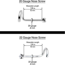 Load image into Gallery viewer, Sterling Silver 925 Clear CZ Heart Nose Ring
