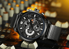 Load image into Gallery viewer, Men's Multifunction Analog Quartz Watches Waterproof Wrist Watch With Stainless Steel Mesh Band Excellent Design Perfect Gift
