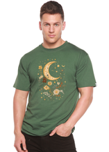 将图片加载到图库查看器，Celestial Moon Boho Flowers Vintage Unisex Bamboo/Cotton Graphic T-Shirt
