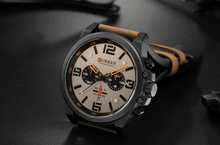 Load image into Gallery viewer, Retro  Waterproof Watch With Chronometers Steel Case And Leather Belts Unique Design Excellent Look Perfect Gift For Your Man
