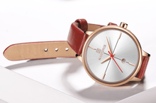Load image into Gallery viewer, Women's Luxury Watch With  Leather Belts Shiny Steel Case  Scratch Resistant Glass Unique Design Perfect Gift

