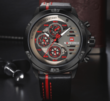 Load image into Gallery viewer, Men's  Sports Waterproof Watch With Chronometers And Leather Belt Multifunction Wristwatch Unique Design Perfect Gift
