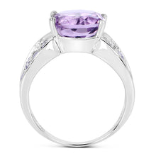 Load image into Gallery viewer, 4.07 Carat Genuine Amethyst &amp; Tanzanite .925 Sterling Silver Ring
