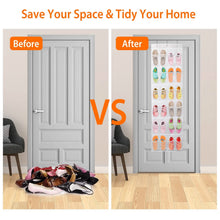 Load image into Gallery viewer, 24-Pocket: Over the Door Shoes Rack Crystal Clear Organizer
