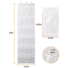 Load image into Gallery viewer, 24-Pocket: Over the Door Shoes Rack Crystal Clear Organizer
