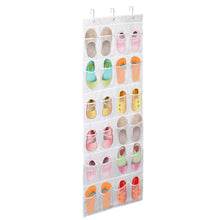 Load image into Gallery viewer, 24-Pocket: Over the Door Shoes Rack Crystal Clear Organizer
