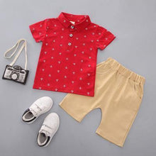 将图片加载到图库查看器，Modern Luxury Baby Boys T shirt And Shorts Anchor Printed Children's Clothing in Elegant  Deisgn
